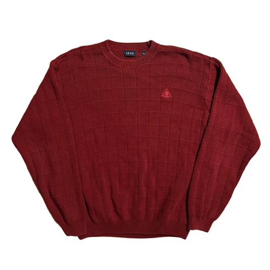 Izod Cotton Red Sweater - Large - 23" x 26"