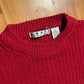 80’s Fenn Wright Basix Ramie Cotton Chunky Knit Red Sweater - XLarge - 25" x 28"