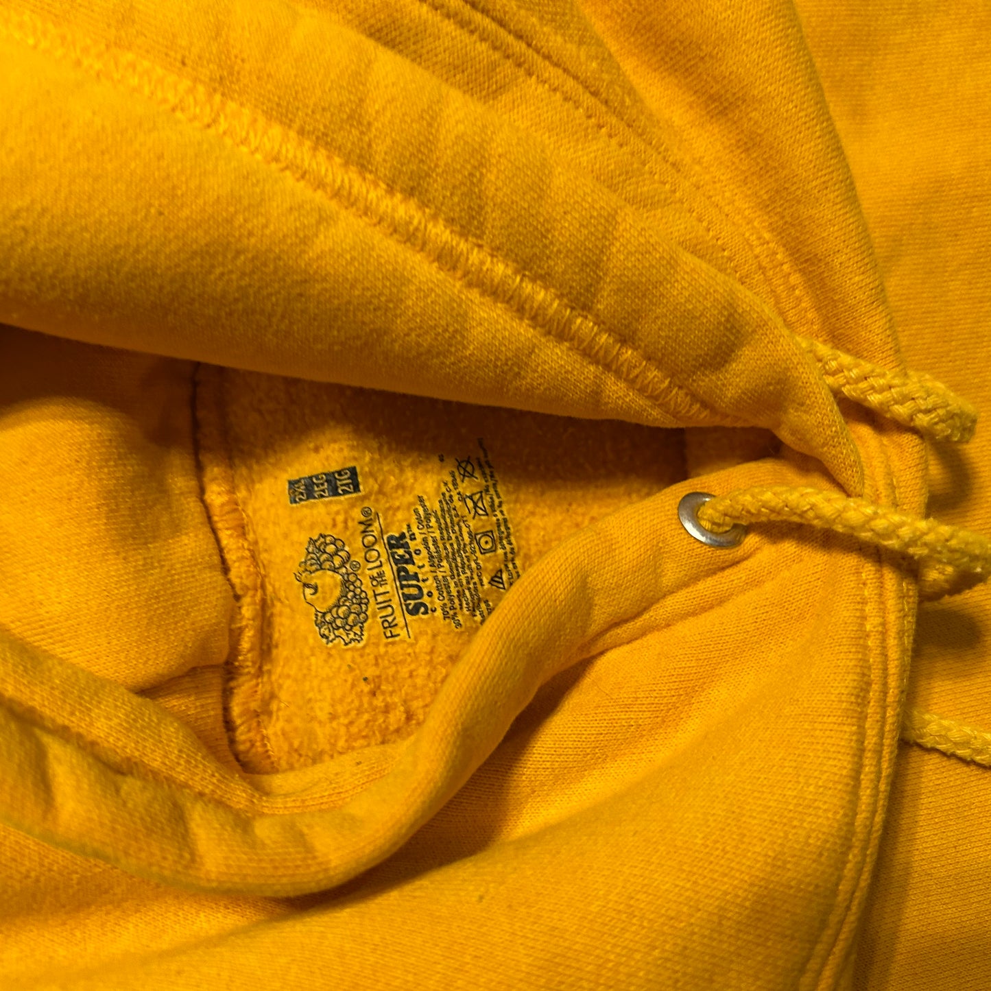 FOTL Super Cotton Yellow Blank Hoodie Sweatshirt - XLarge - 27" x 28"
