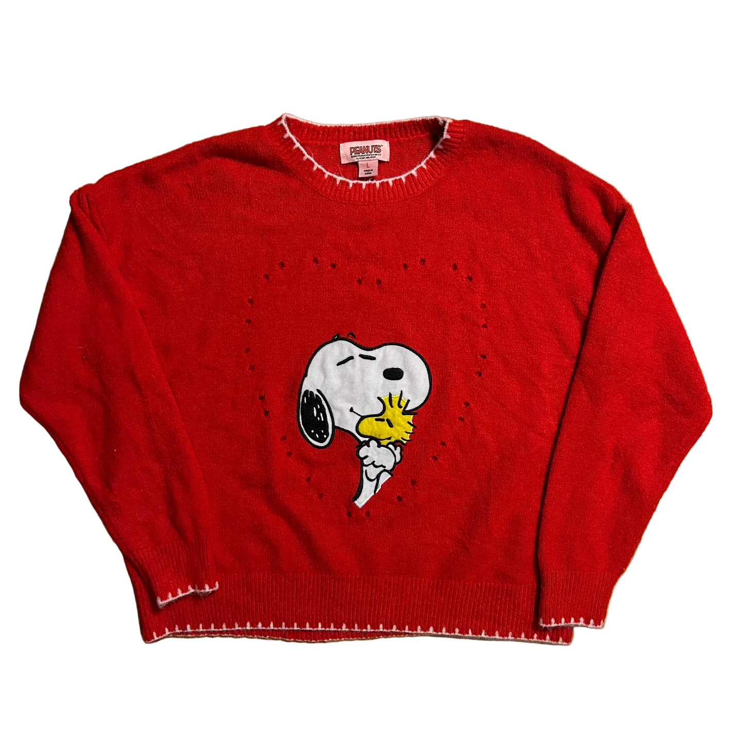 Peanuts Snoopy Red Heart Valentines Sweater - Large - 23" x 24"Mmmmmmm