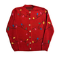 Red Christmas Lights Cardigan Sweater - Large - 22" x 29"