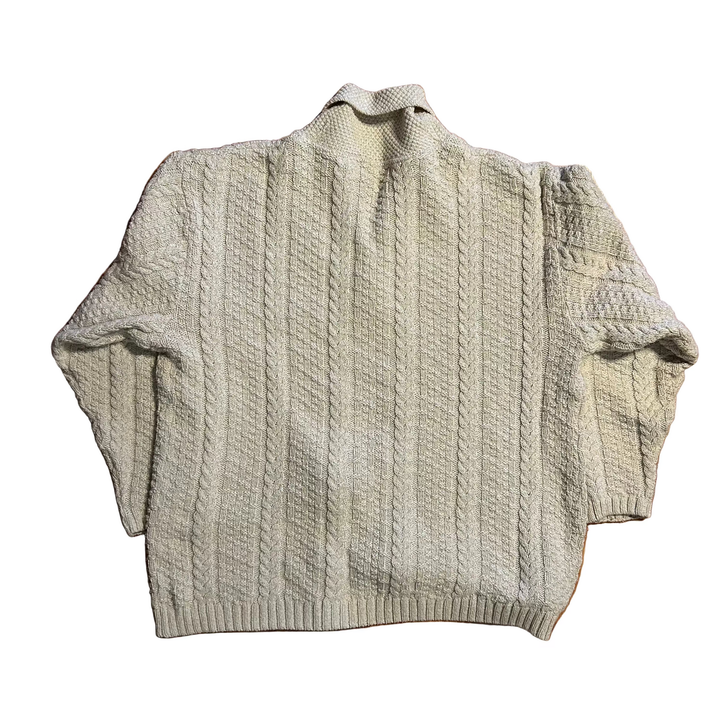 Northern Reflections Tan Cream Cardigan Sweater - Large - 23" x 25"
