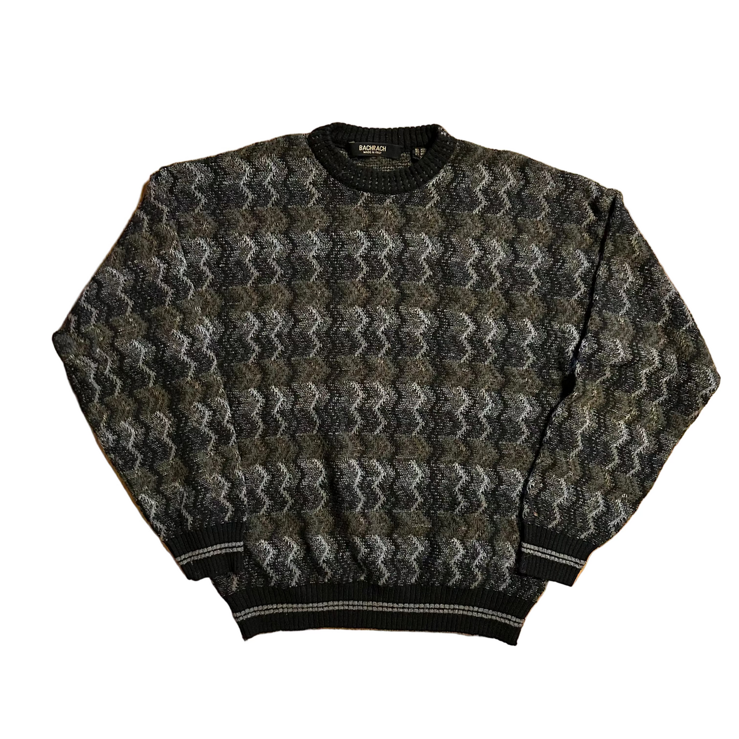90's Bachrach Made in Italy Acrylic Wool Nylon Sweater - Large - 22" x 24"