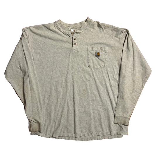 Carhartt Carphartt Grey Longsleeve Henley Shirt - XLarge - 26" x 29"