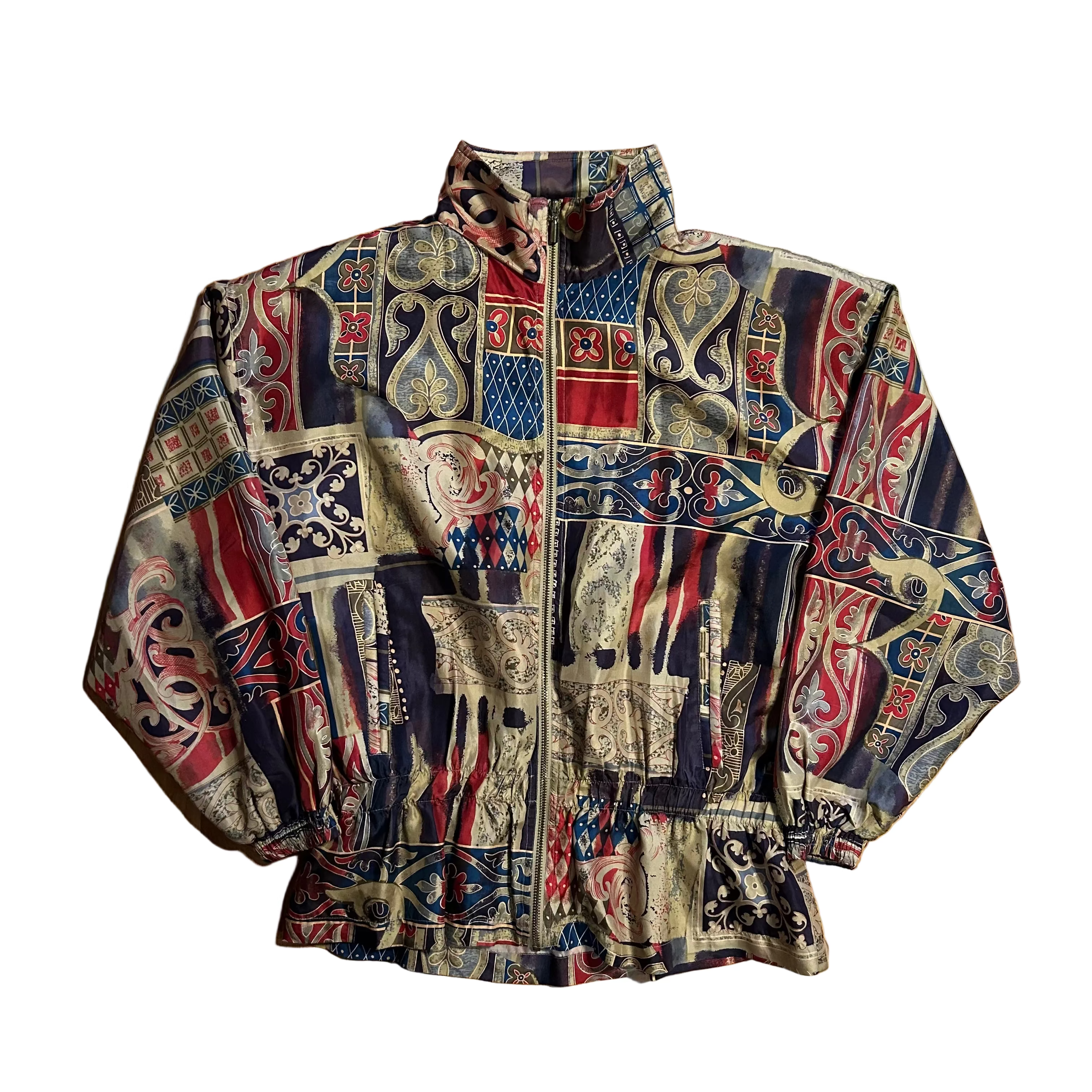 90's East West Silk Zip Up Windbreaker Jacket - Large - 23