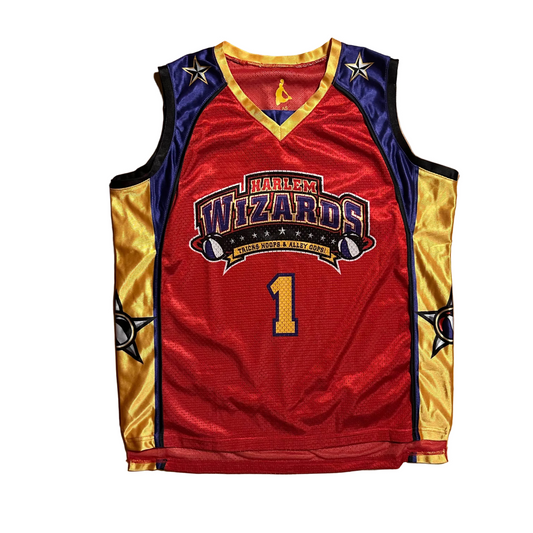 Harlem Wizards Red Basketball Signed Jersey - Large - 22" x 27.5"