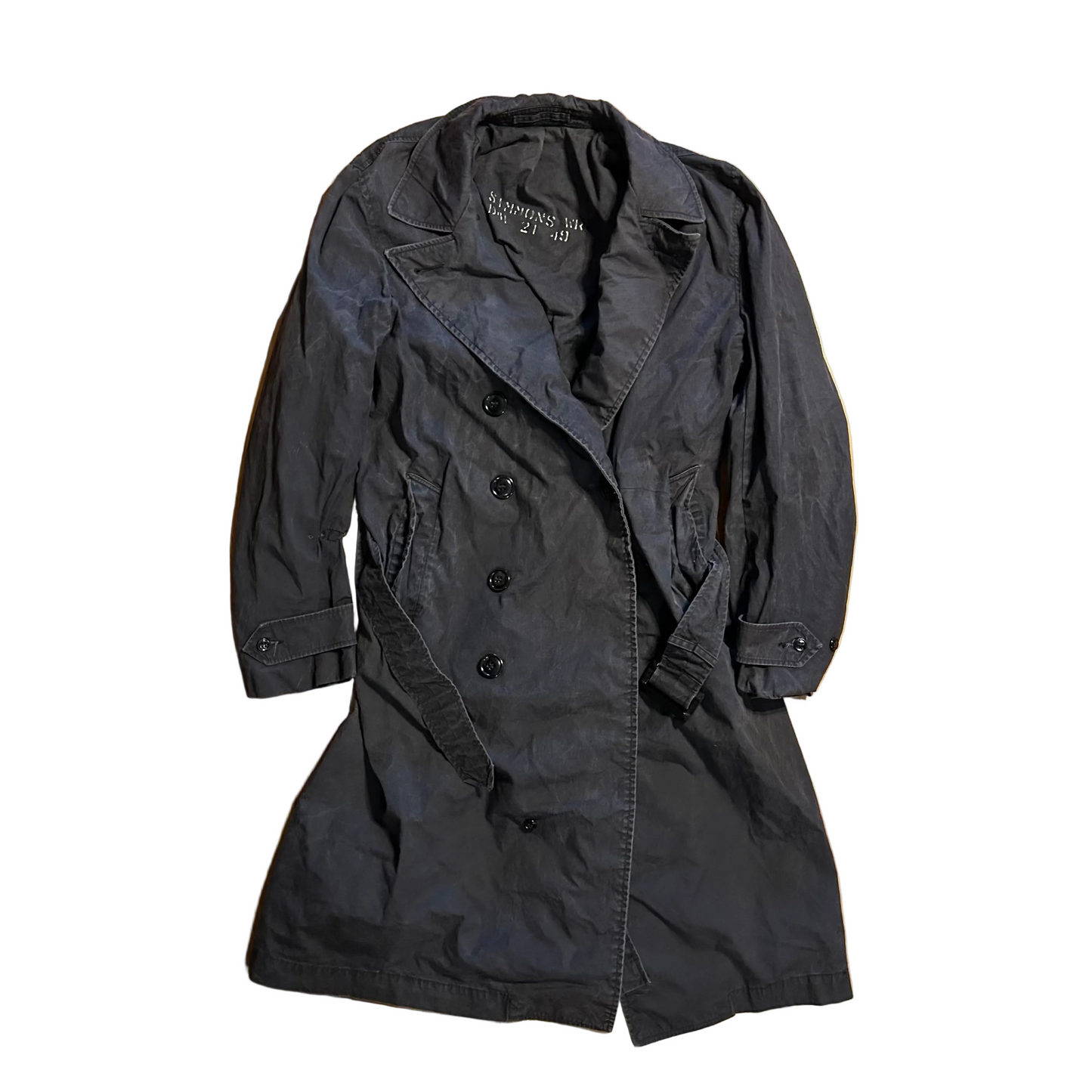 Navy Military Dark Blue Overcoat Jacket - Medium - 20" x 43"