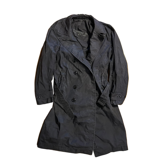 Navy Military Dark Blue Overcoat Jacket - Medium - 20" x 43"