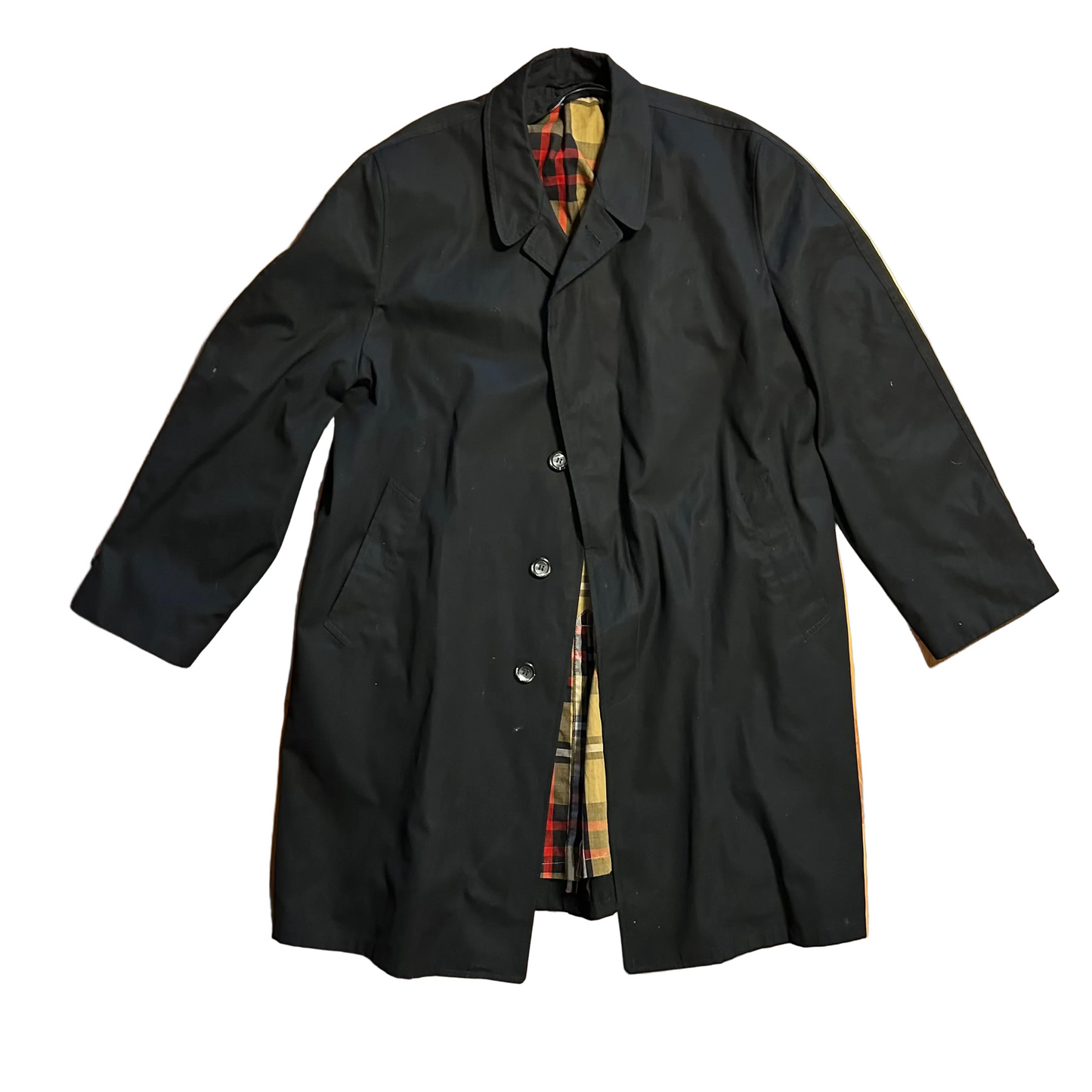 80's Winglite Norseman Cloth Black Lined Overcoat Jacket - XLarge - 24" x 42"