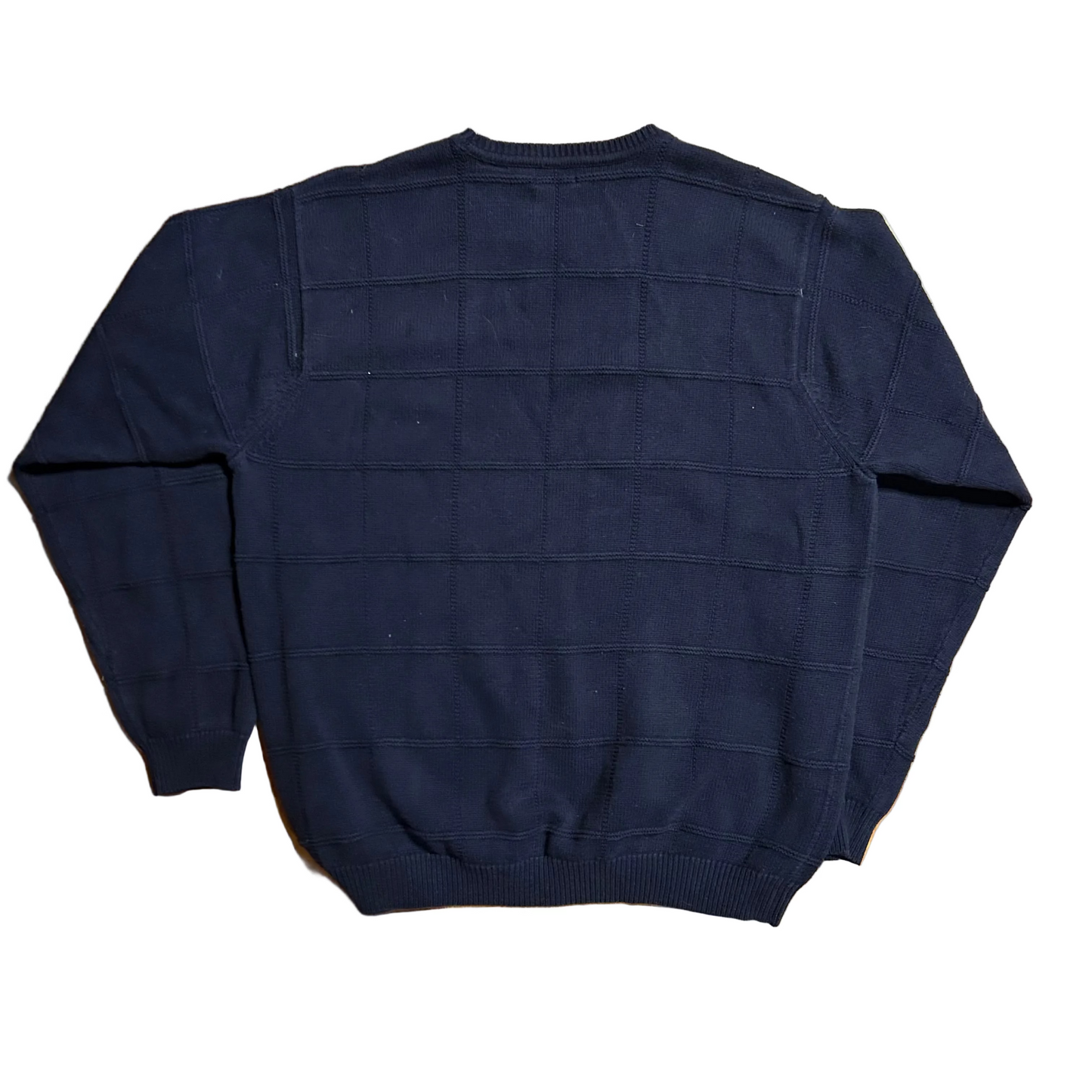 Izod Cotton Navy Blue Sweater - Large - 23.5" x 27.5"