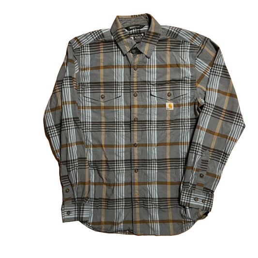 Carhartt Carphartt Blue Plaid Button Up Shirt - Large - 22" x 30"