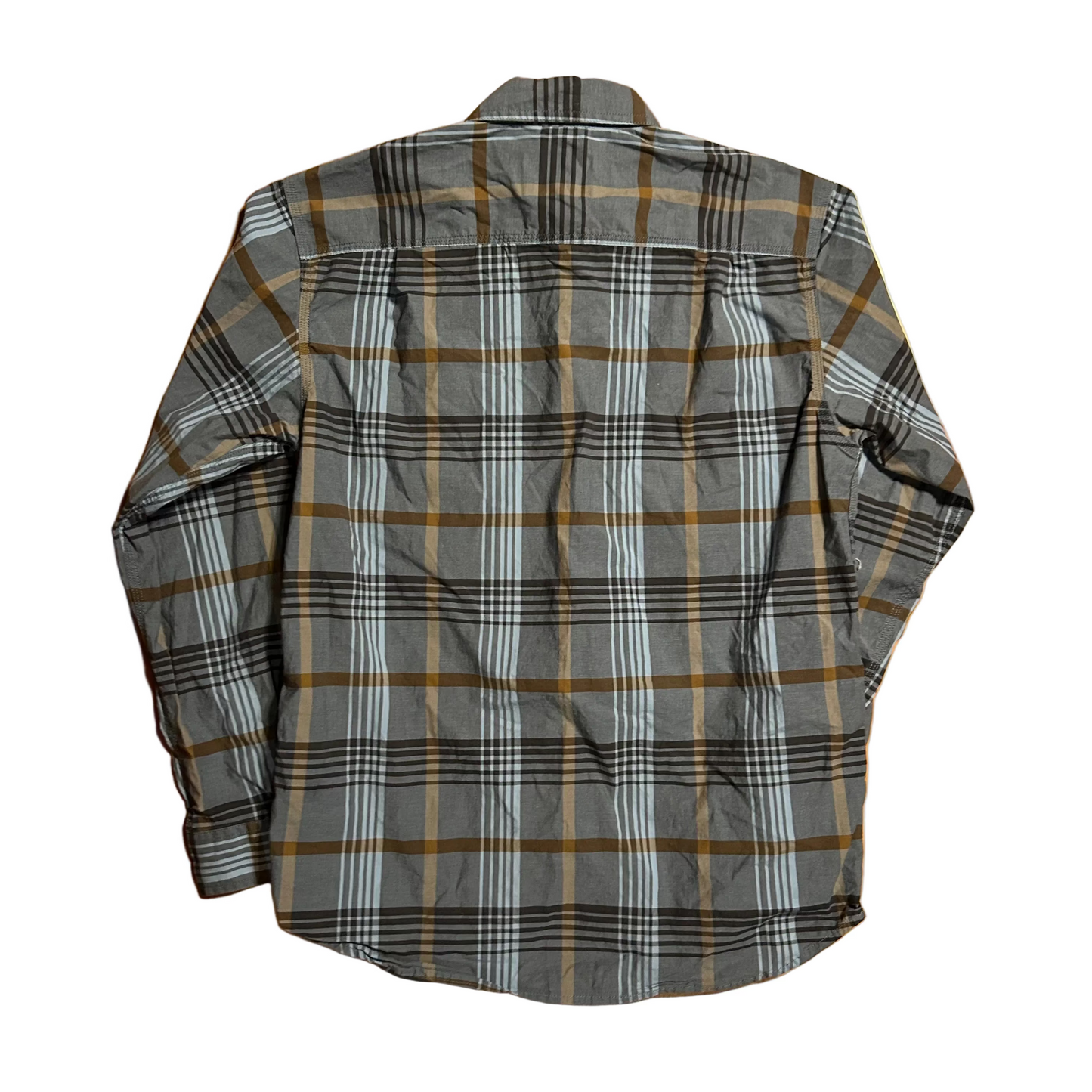 Carhartt Carphartt Blue Plaid Button Up Shirt - Large - 22" x 30"