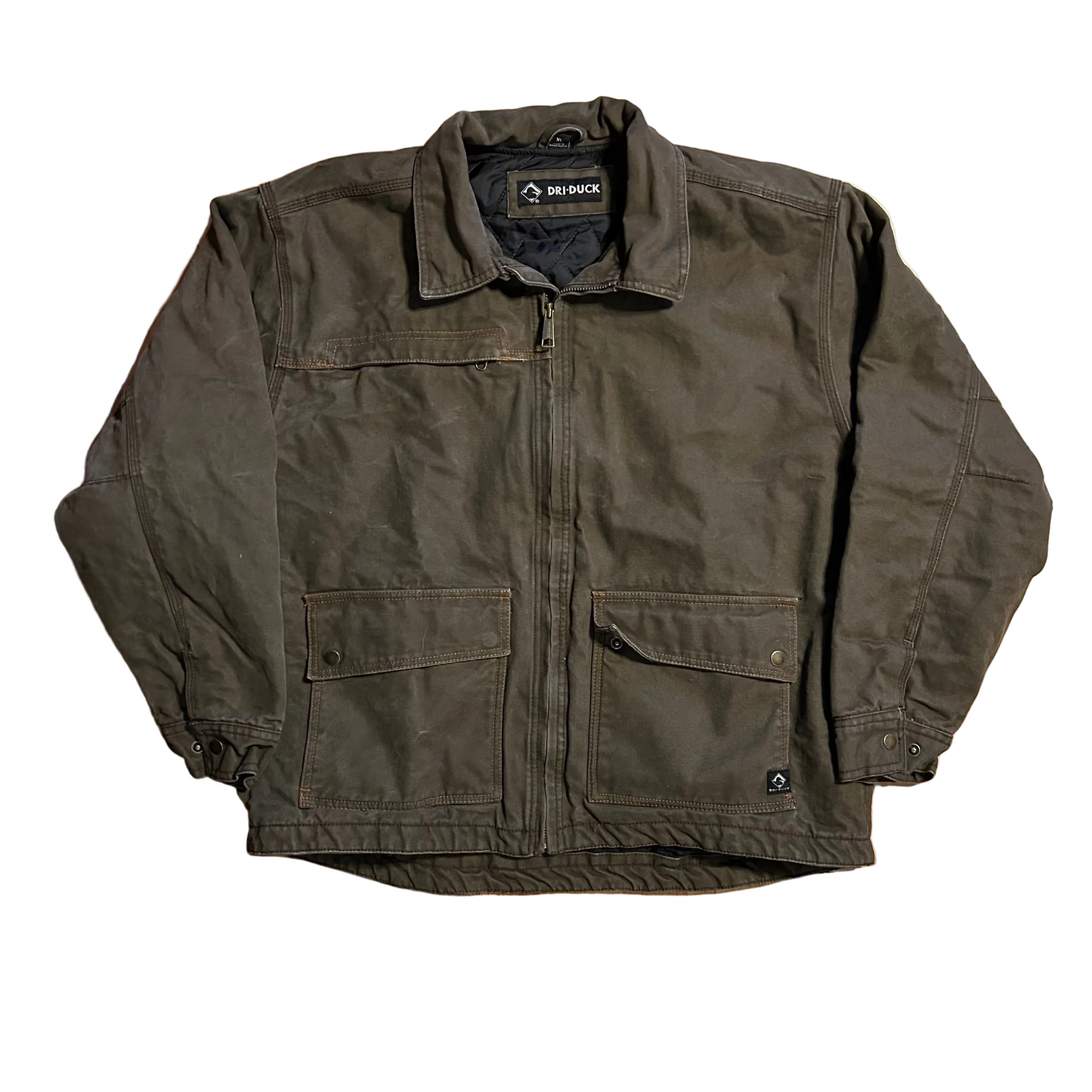 Dri Duck Brown Lined Zip Up Jacket - XLarge - 27" x 28"