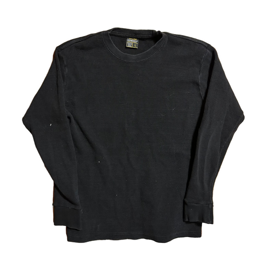 GemRock Waffle Knit Black Longsleeve Thermal Shirt - Medium - 20" x 24"
