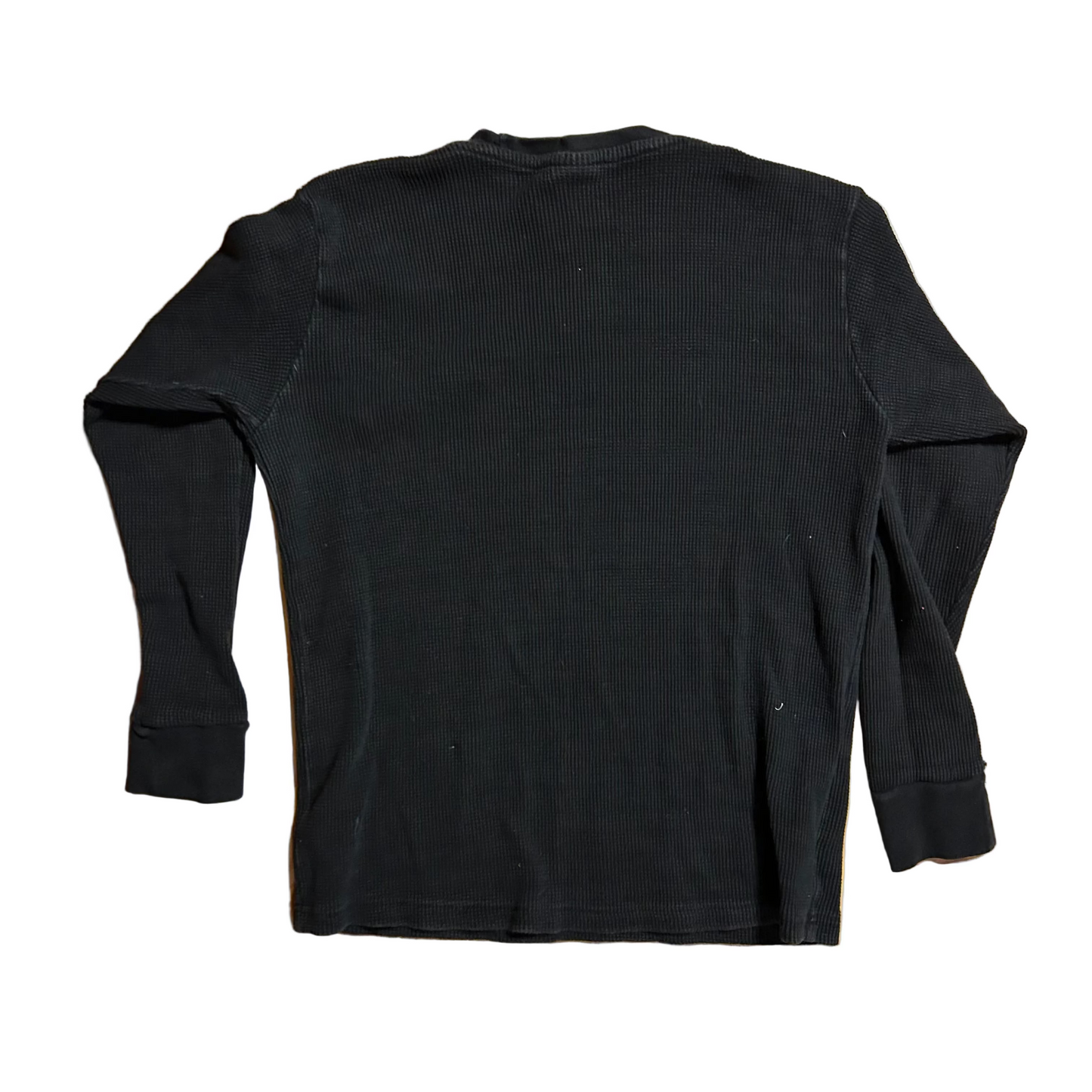 GemRock Waffle Knit Black Longsleeve Thermal Shirt - Medium - 20" x 24"
