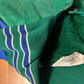 70/80's Gem Sportswear Zip Up Varsity Fur Lined Green Blue Jacket Coat - XLarge - 24" x 28"