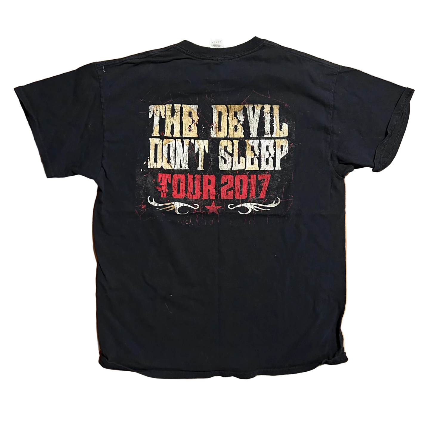 Brantley Gilbert Devil Don’t Sleep Tour Black Tshirt - Medium - 21.5" x 28"