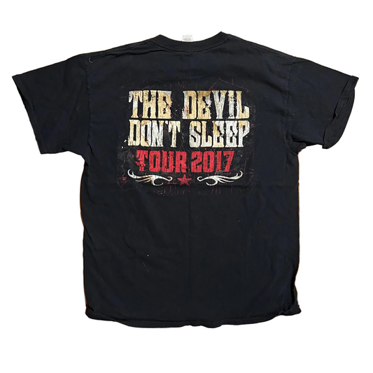 Brantley Gilbert Devil Don’t Sleep Tour Black Tshirt - Medium - 21.5" x 28"