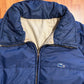 Lacoste Navy Blue Zip Up Puffer Jacket - Large - 23" x 25"