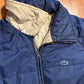 Lacoste Navy Blue Zip Up Puffer Jacket - Large - 23" x 25"