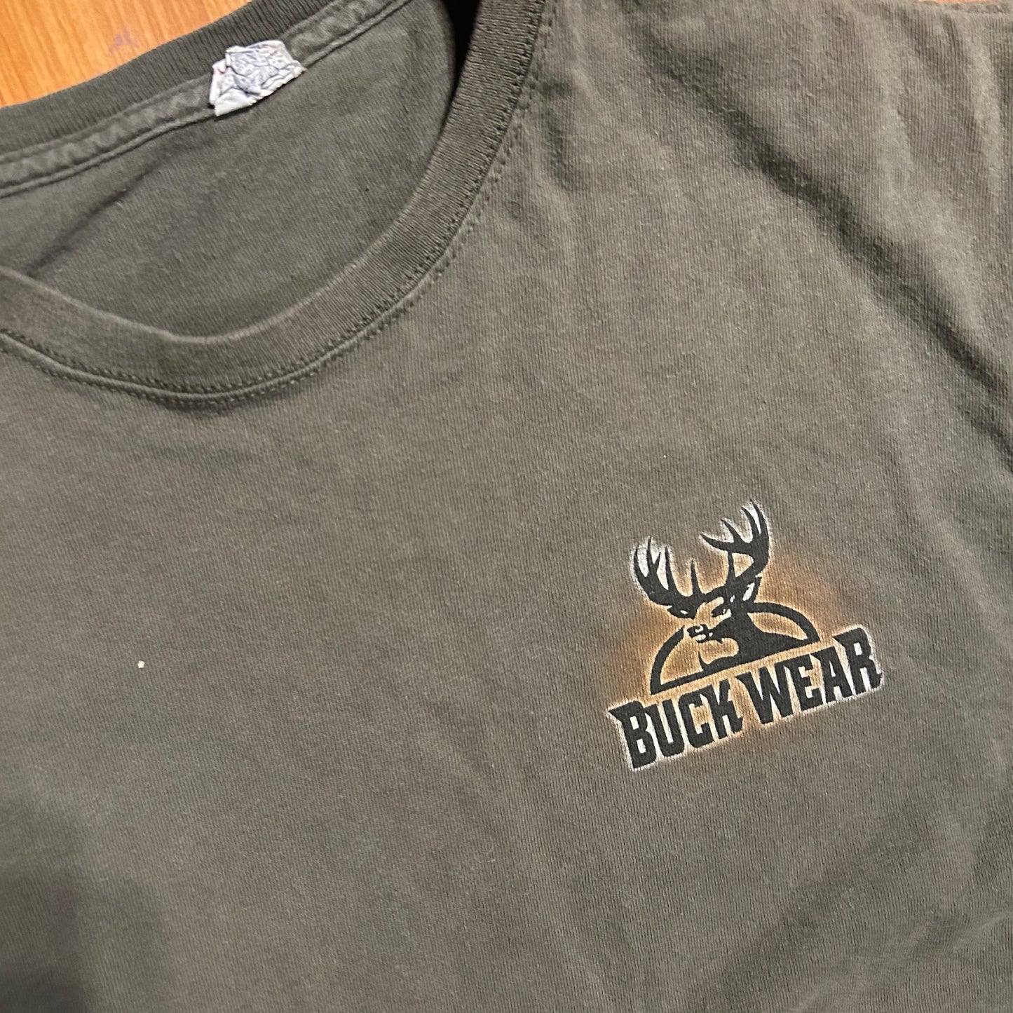 Closer To Nature Further From Idiots Buckwear Deer Green Tshirt - Medium - 21" x 26.5"