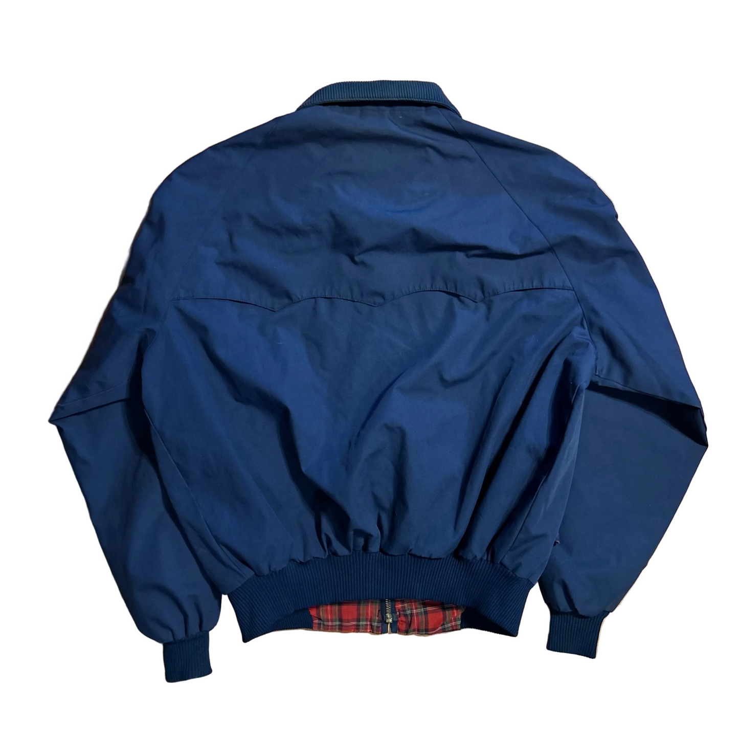 80's Wedgefield Navy Blue Lined Zip Up Jacket - Large - 22" x 24"