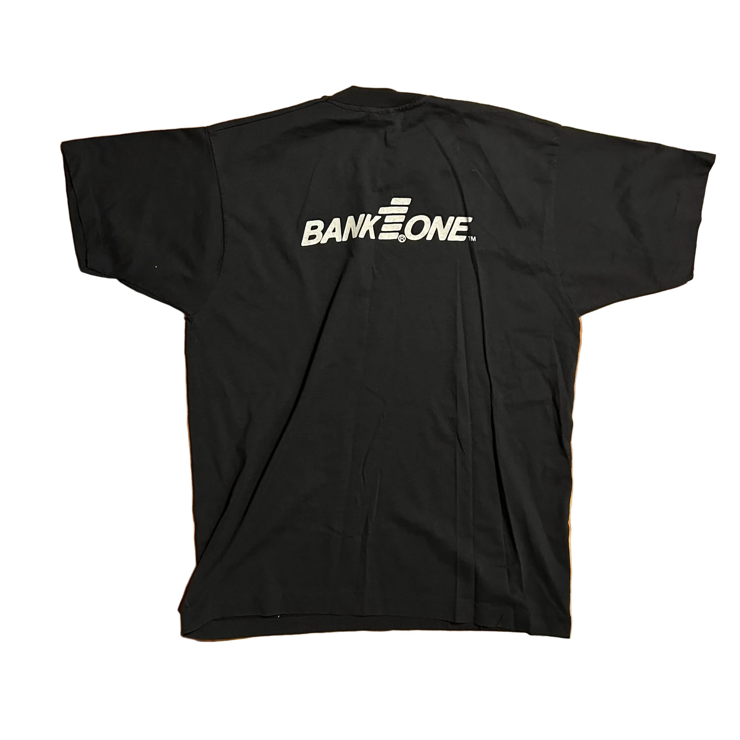 90’s FOTL Jubilee Bank One Black Tshirt - Medium - 21.5" x 29"