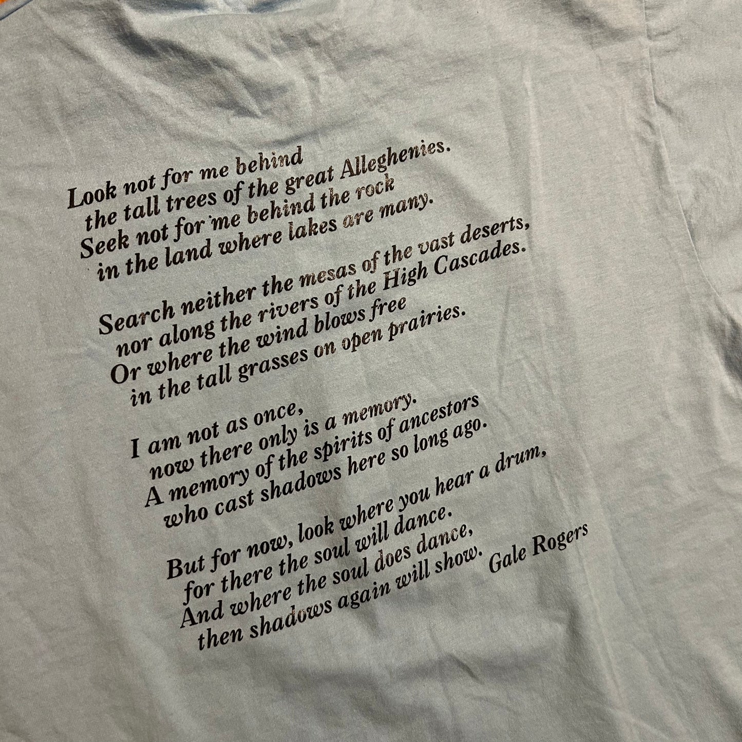 90’s FOTL Gale Rogers We Are More Than Shadows Light Blue Tshirt - Medium - 21" x 27"