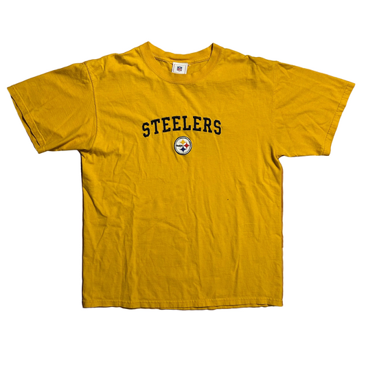 NFL Pittsburgh Steelers Football Yellow Tshirt - Large - 22" x 29"