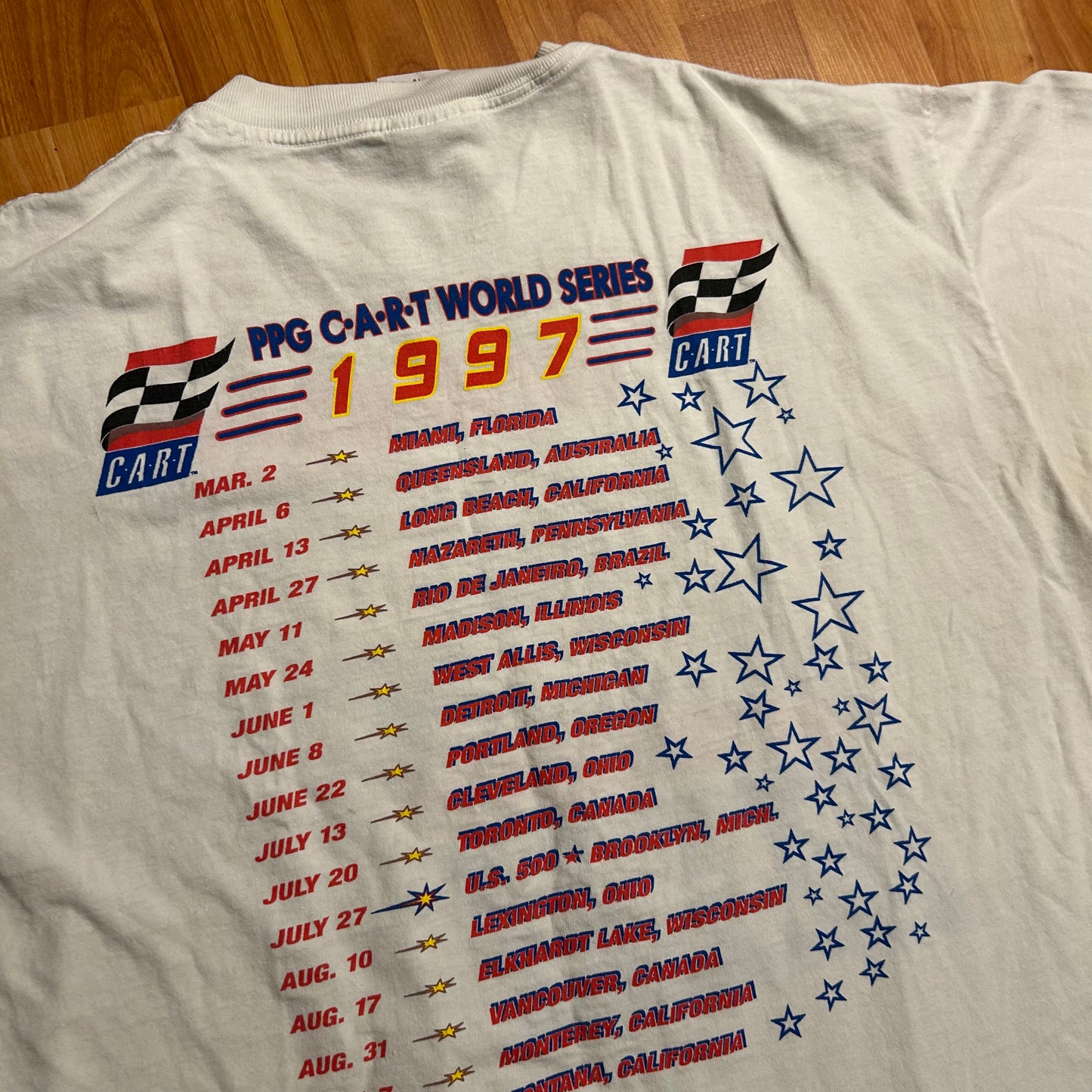 90’s Cart World Series White Tshirt - XLarge - 24.5" x 29"
