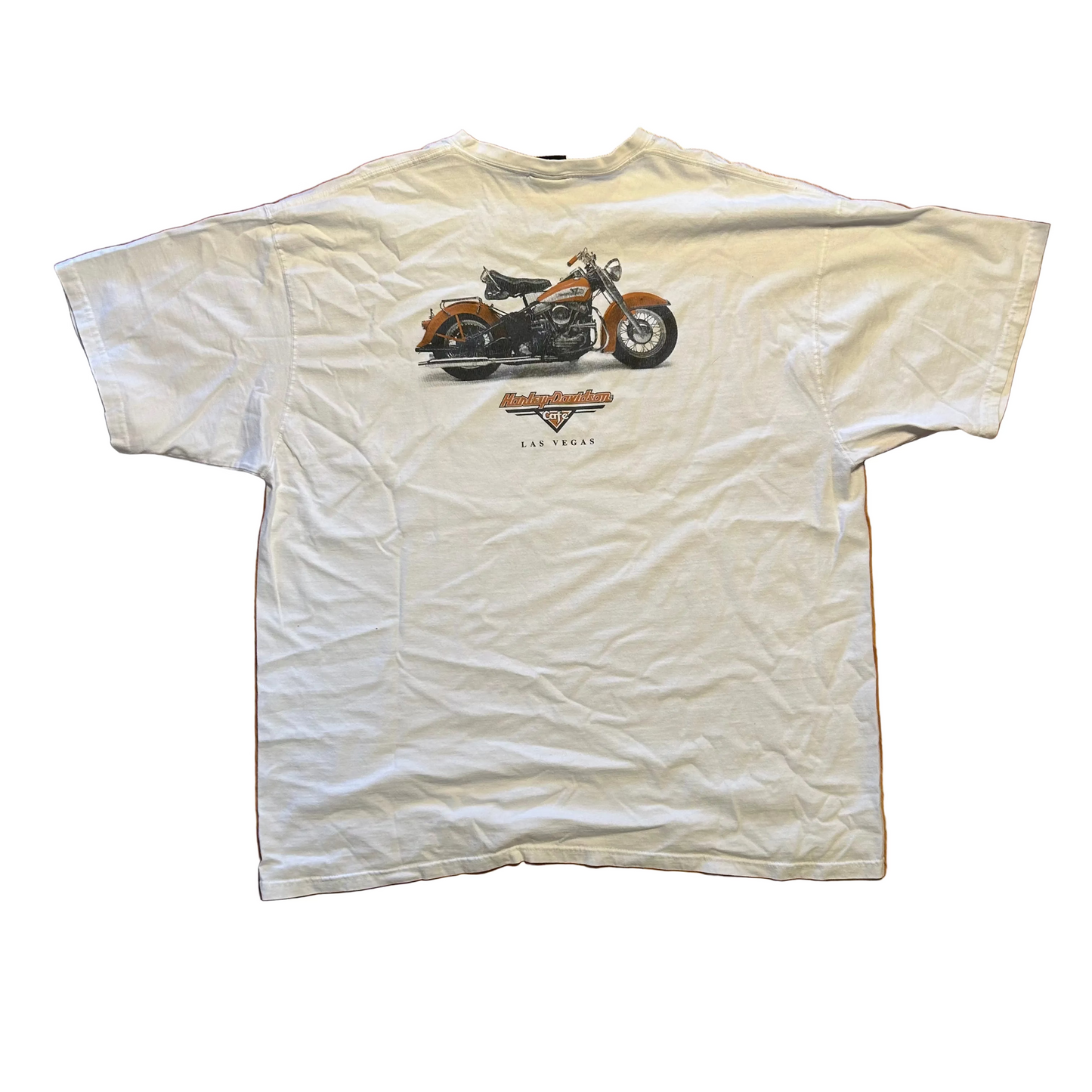 Harley Davidson Motorcycles Cafe White Tshirt - XLarge - 25" x 29.5"