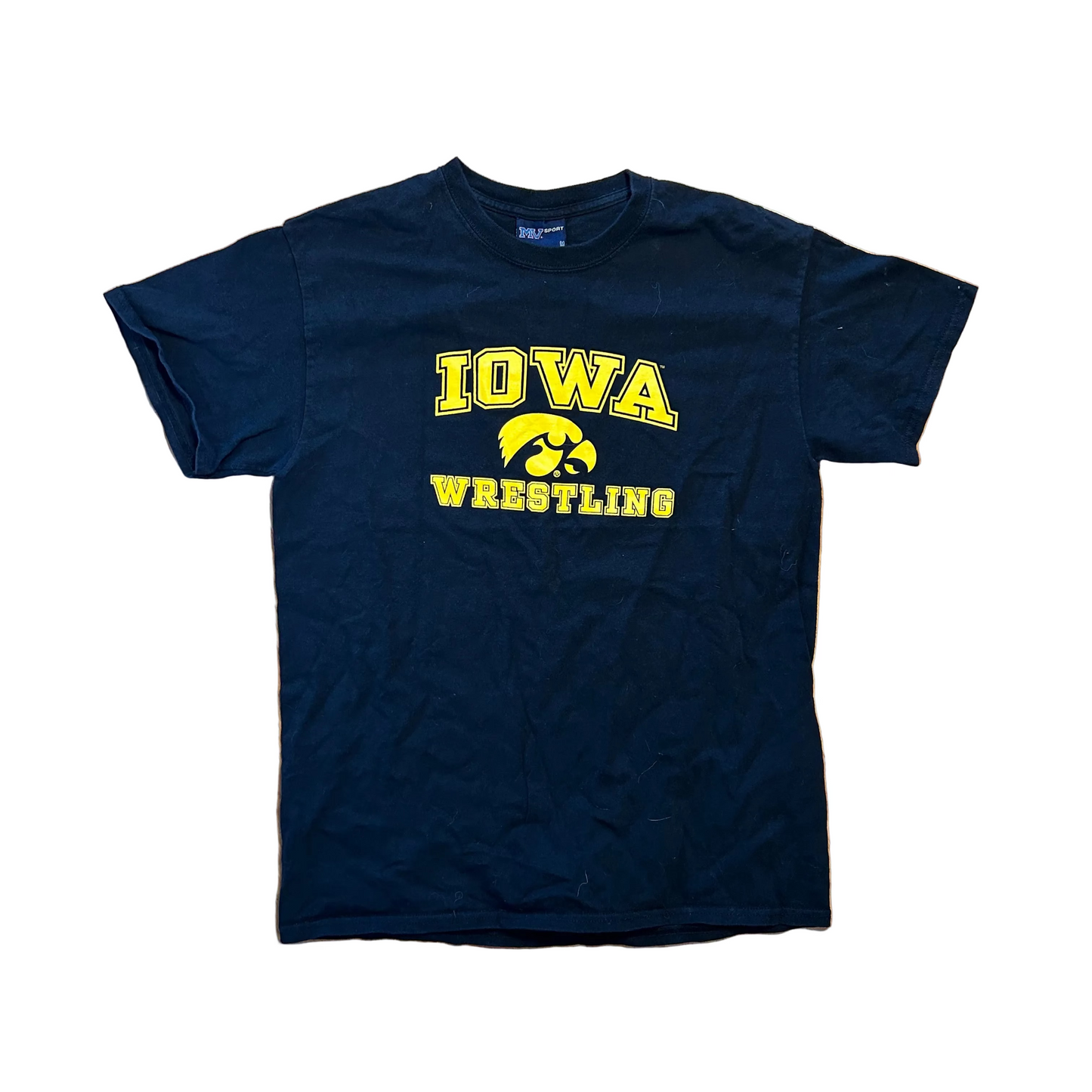 MV Sport Iowa University Wrestling Black Tshirt - Small - 19" x 26.5"