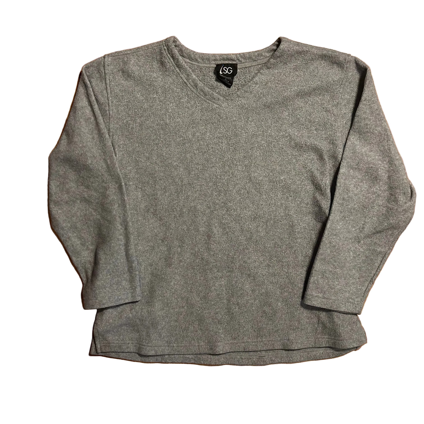90’s ISG Blank Grey Fleece VNeck Sweatshirt - Large - 22" x 26.5"