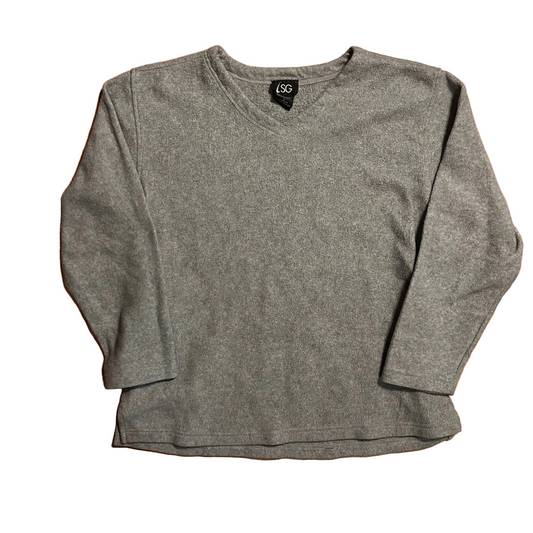 90’s ISG Blank Grey Fleece VNeck Sweatshirt - Large - 22" x 26.5"