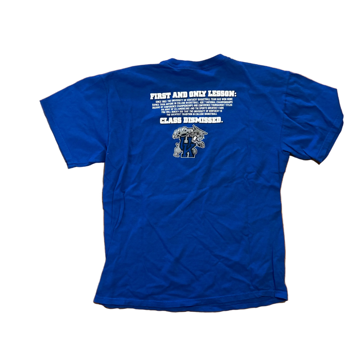 University of Kentucky Wildcats Kentucky 101 Basketball Blue Tshirt - Medium - 20" x 27"