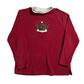 Croft and Barrow Bear Winter Maroon Fleece Crewneck Sweatshirt - Large - 23.5" x 28"