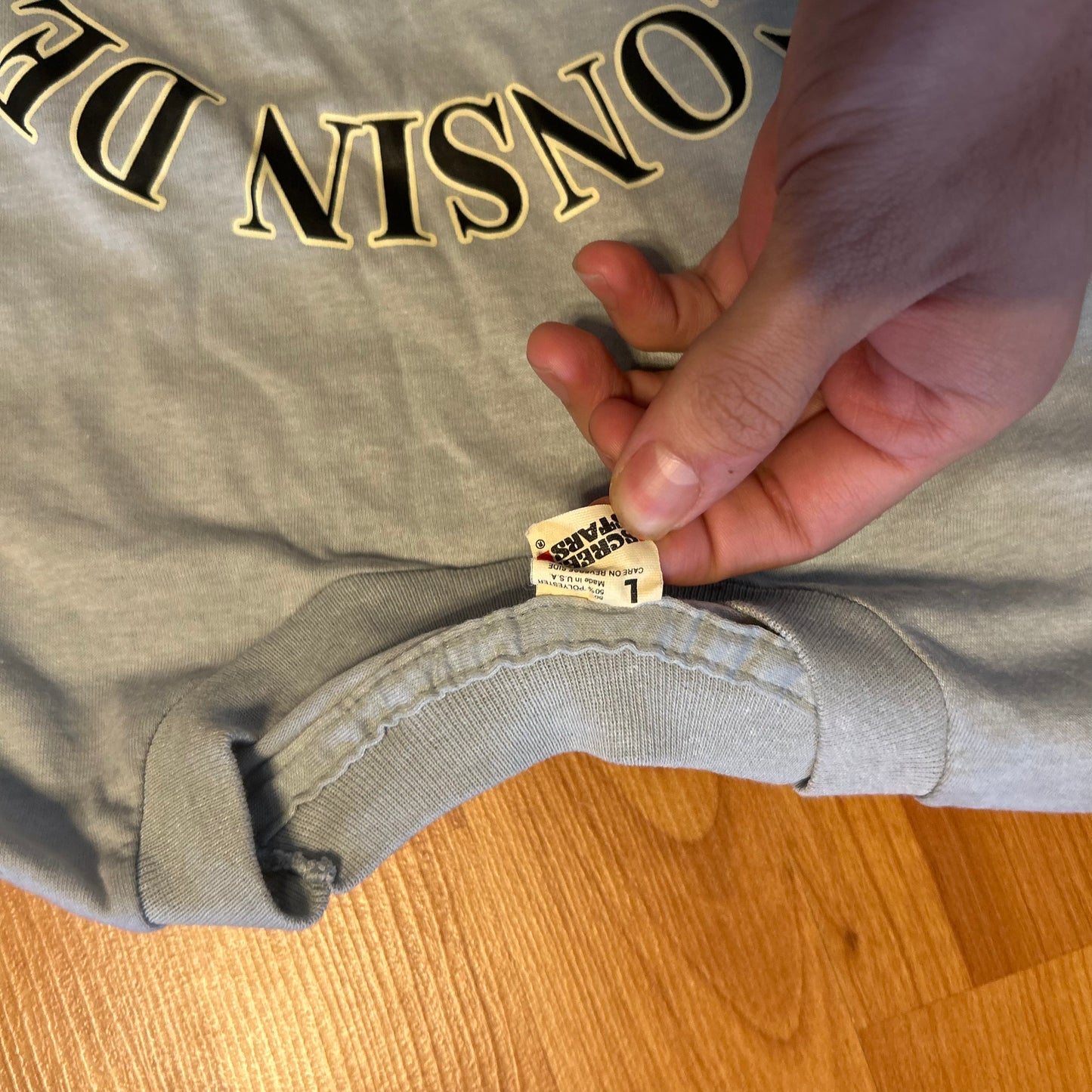 80's Screen Stars Wisconsin Dells Grey Tshirt - Small - 18" x 26"