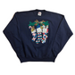 Hanes Heavyweight Christmas Navy Blue Stockings Crewneck Sweatshirt - XLarge - 25" x 26.5"