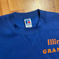 90’s Russell Athletics Illinois University Fighting Illini Grandpa Crewneck Sweatshirt - XLarge - 24" x 28"