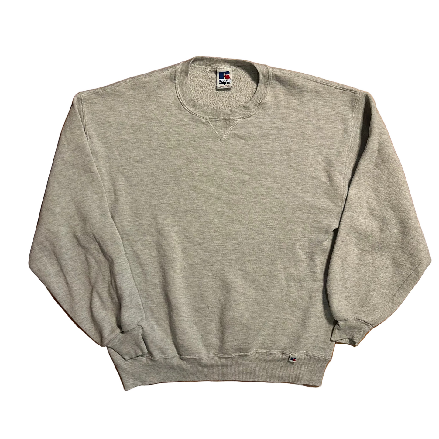 90’s Russell Athletics Grey Blank Crewneck Sweatshirt - Large - 22.5" x 25"
