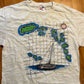 Caribbean Sea White Sailing Tshirt - Medium - 20" x 28"
