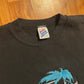 90’s Jerzees Super Sweats Flamingo Embroidered Black Crewneck Sweatshirt - Large - 22" x 26"