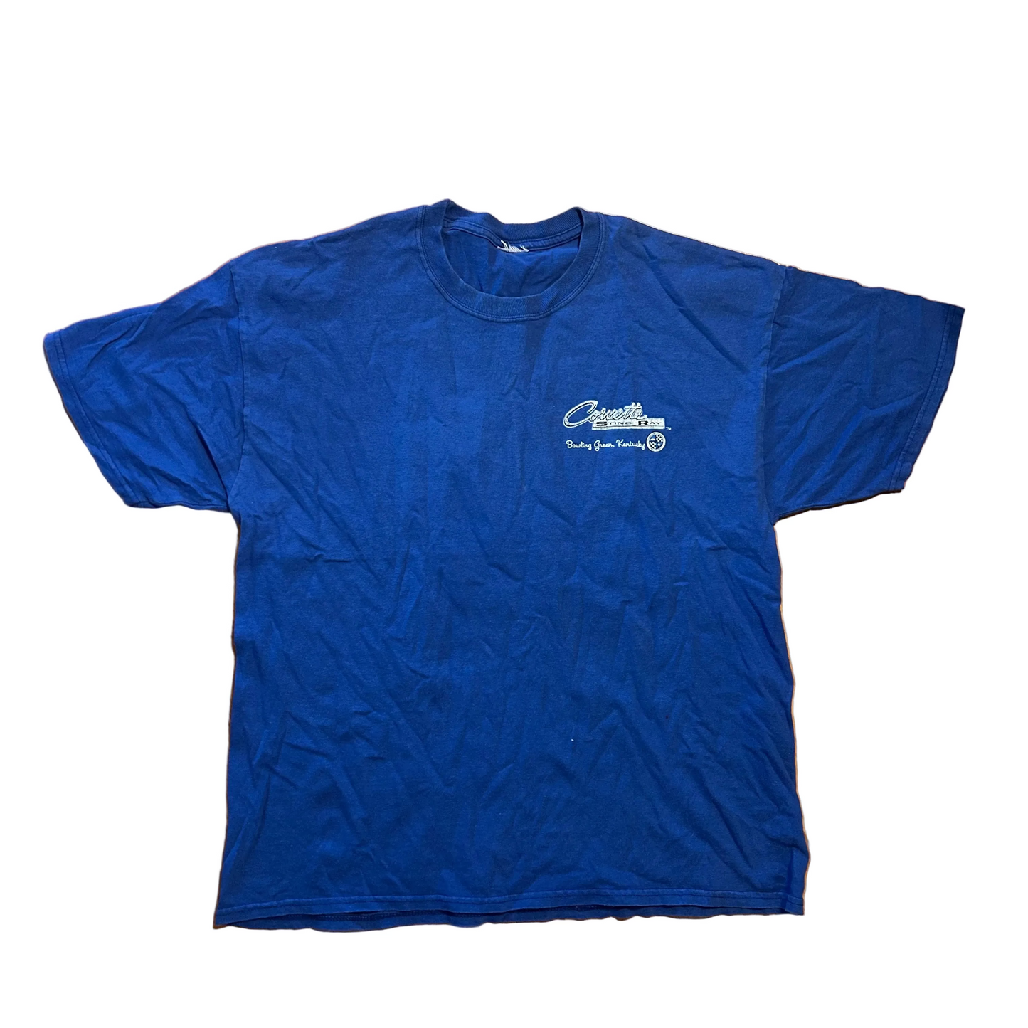 Corvette Sting Ray Bowling Green Kentucky Blue Tshirt - Medium - 21.5" x 28"