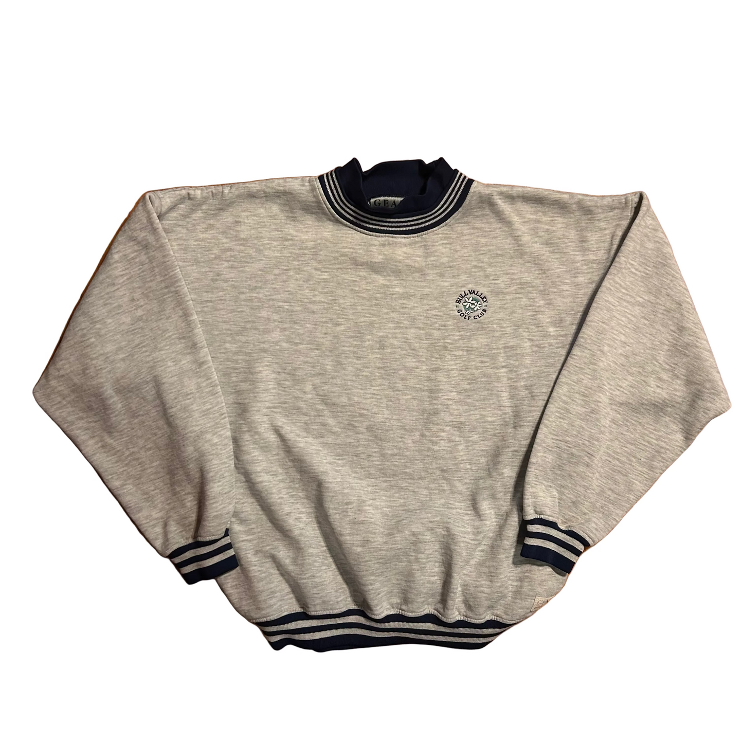 90’s Gear for Sports Bull Valley Golf Club Double Collared Grey Crewneck Sweatshirt - XLarge - 25" x 26"o