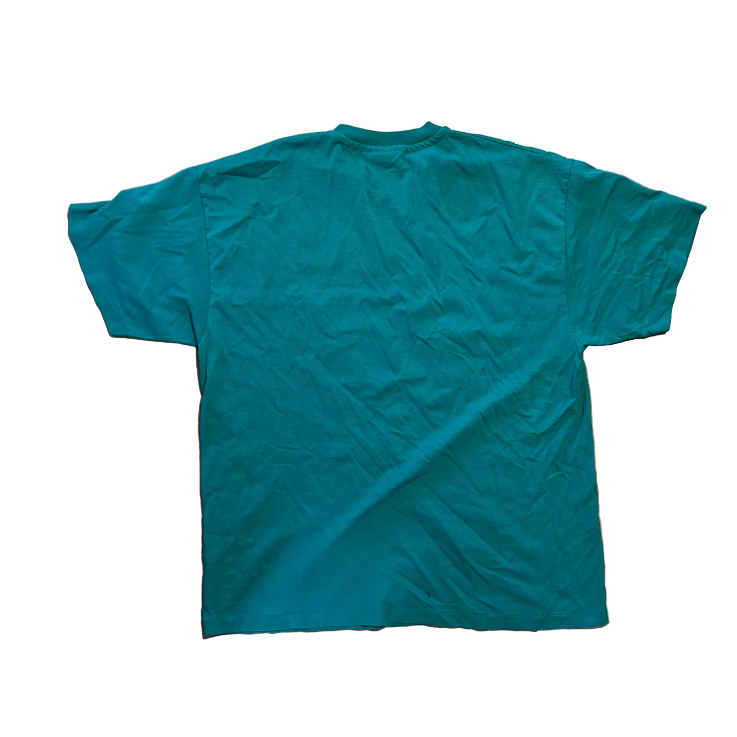 90's Hanes Heavyweight Green Blue Teal Bob "Wrong Way" Weaver Tshirt - Large - 22" x 28"