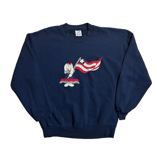 90’s Jerzees American Flag Crewneck Sweatshirt - Large - 22" x 26.5"