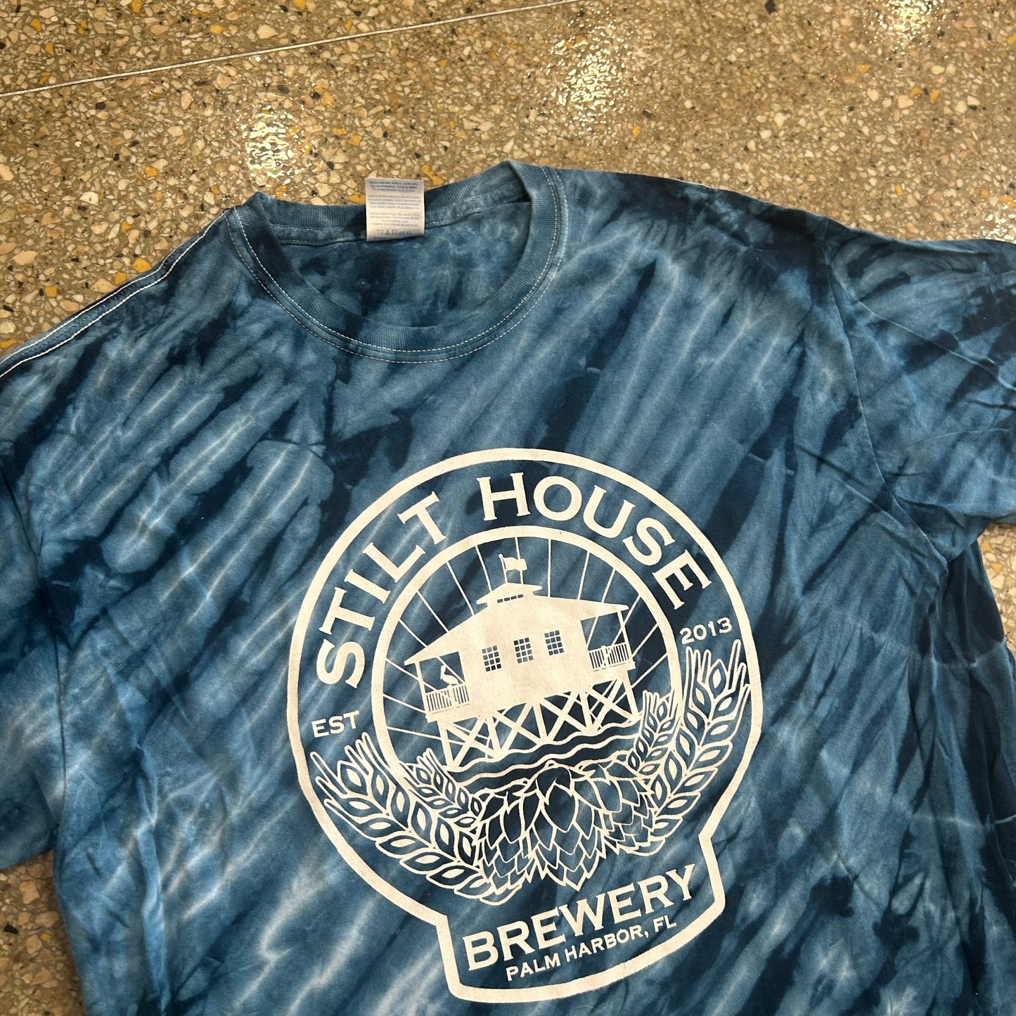 Stilt House Blue Tie Dye Tshirt - Medium - 20" x 28"