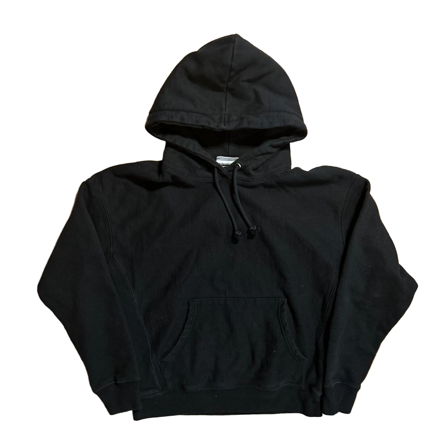 Champion Black Blank Reverse Weave Hoodie Sweatshirt - Medium - 21" x 21.5"