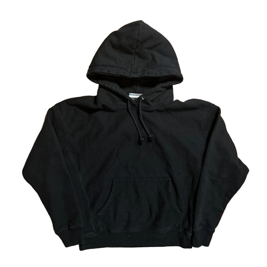 Champion Black Blank Reverse Weave Hoodie Sweatshirt - Medium - 21" x 21.5"
