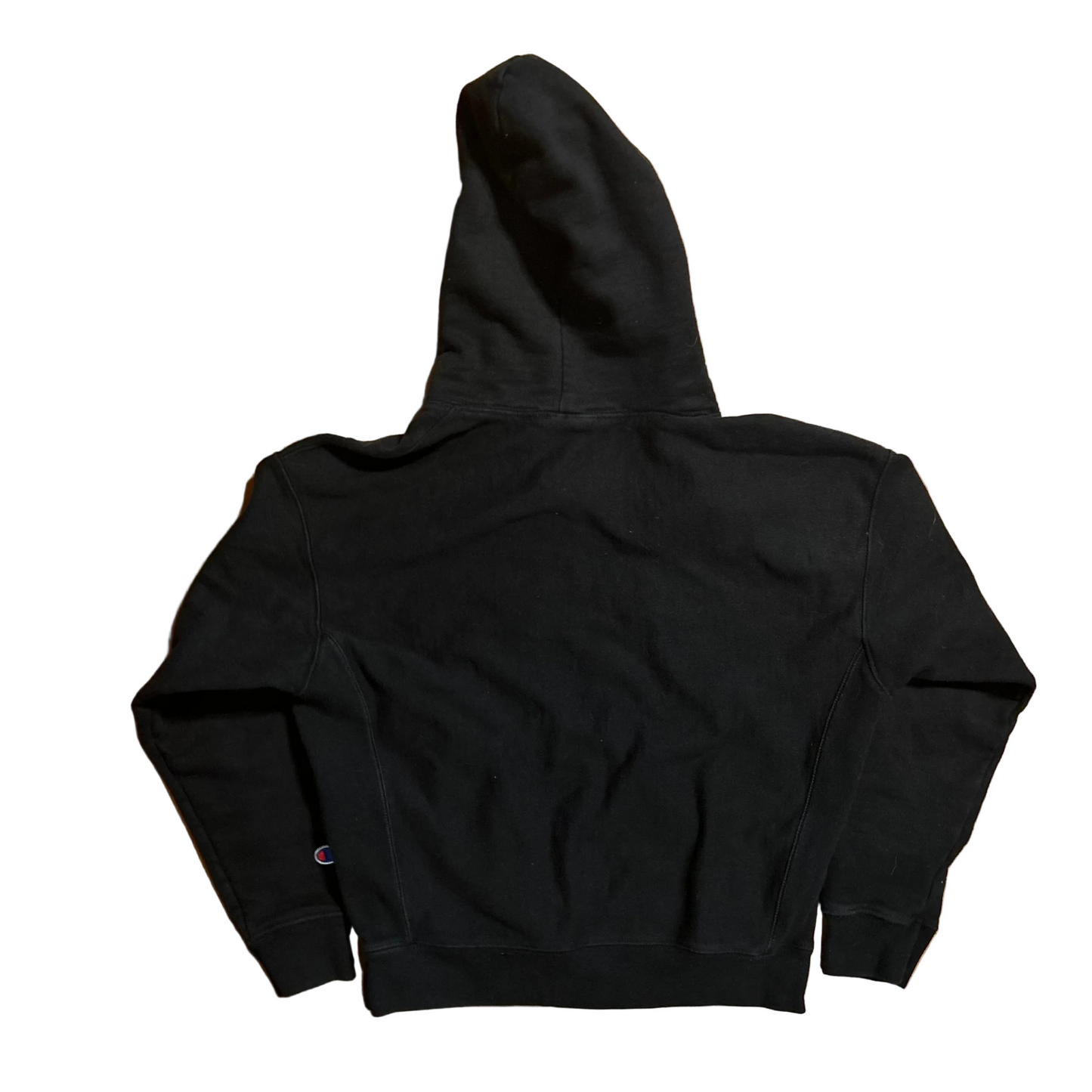 Champion Black Blank Reverse Weave Hoodie Sweatshirt - Medium - 21" x 21.5"